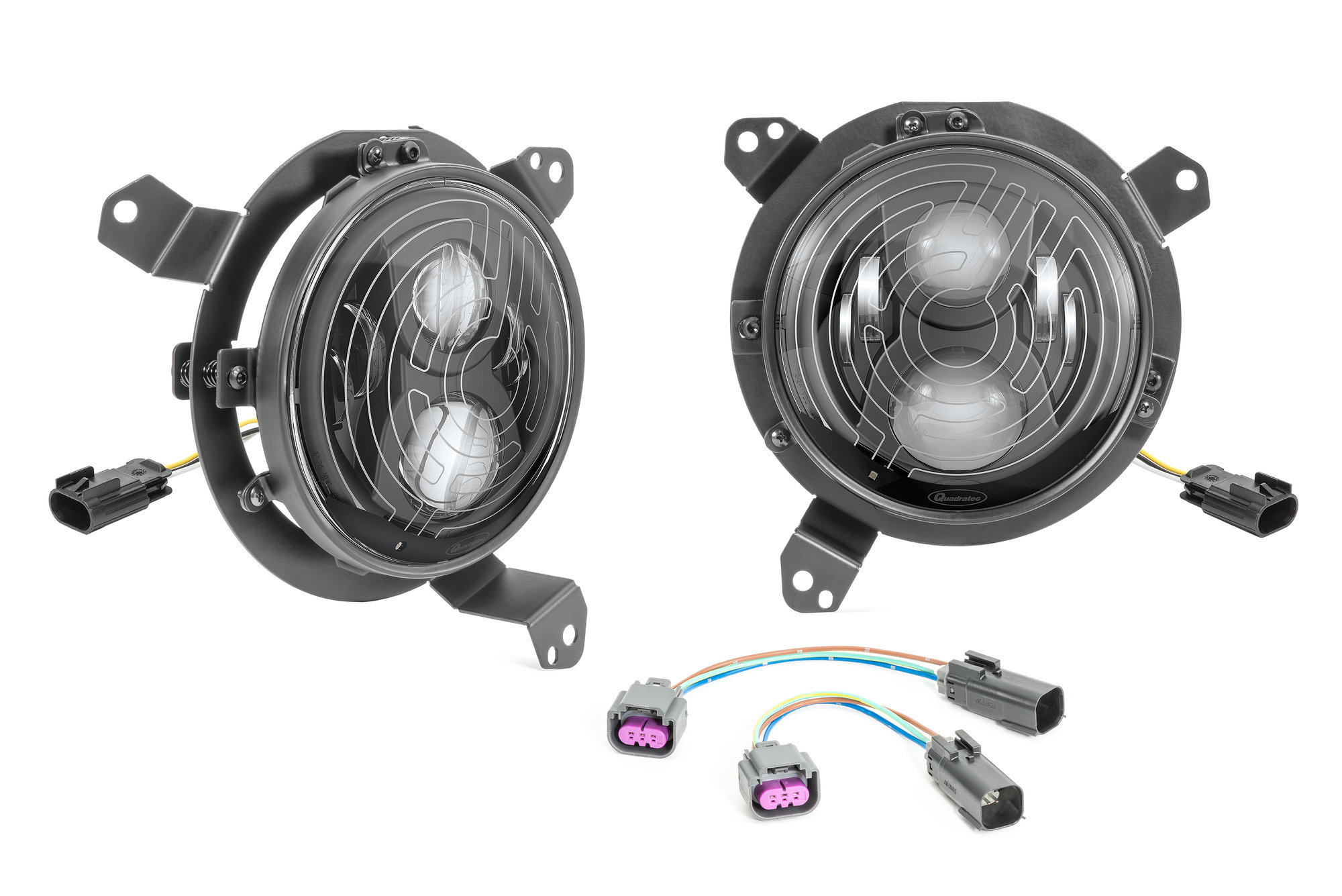 Quadratec Premium Heated LED Projector Beam Headlights for 1822 Jeep